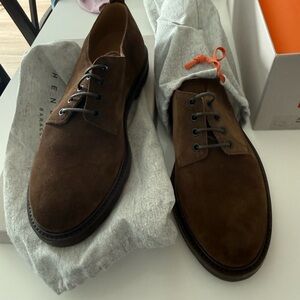 Henri Brown Suede Derby Shoes for Men